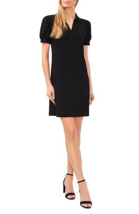 CeCe by Cynthia Steffe Knit Polo Minidress in Rich Black at Nordstrom, Size X-Small
