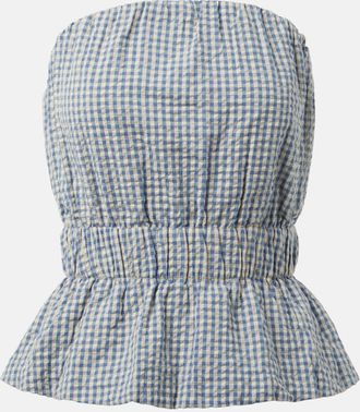 Possé Top Aurelia in cotone a quadretti