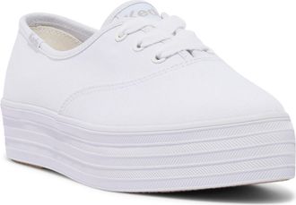 Keds Point Platform Sneaker in White Canvas at Nordstrom, Size 5.5