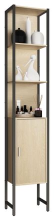 ebuy24 Gabinete De Ba&ntilde;o De Madera Vcm Muebles De Ba&ntilde;o Metal Estilo Industrial Estante De Ba&ntilde;o De Soporte Gabinete Alto Dimensiones Aprox. Al. 185 X An. 33 X 