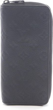 Louis Vuitton Black Noir Leather Long Wallet (Bi-Fold) (Pre-Owned)