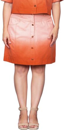 Standards & Practices Dip Dye Denim Skirt in Coral at Nordstrom, Size 14W