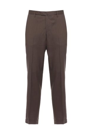 BRIGLIA 1949 Brown Virgin Wool Straight-Leg Pants