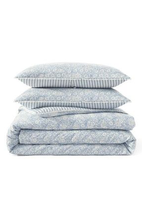 Peri Home Ikat Eyelet Comforter & Shams Set in Blue at Nordstrom, Size King