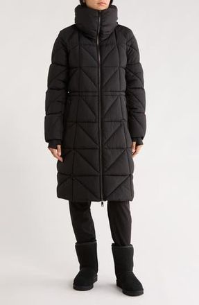 BCBGeneration Longline Water Resistant Puffer Jacket in Black at Nordstrom Rack, Size Small
