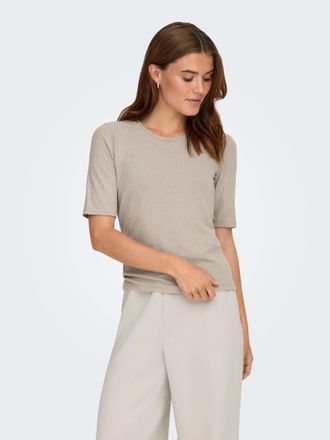 Only Play Trainingsshirt ONLY PLAY ONPSEREN ON 2/4 REG RIB TEE NOOS, Damen, Gr. L, string, Single Jersey, Obermaterial: 65% Polyester, 30% Viskose, 5% Elasthan,