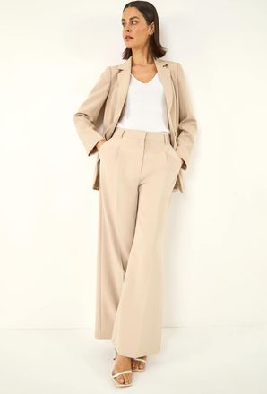 Roman Pleat Front Wide Leg Trouser