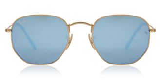 Ray-Ban RB3548N Hexagonal Metal Flat Lenses 001/9O Mens Sunglasses Gold Size 51