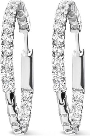 House of Brilliance 14K White Gold 3.00 Cttw Lab-Grown Diamond Inside Out Hoop Earrings (F-G Color, VS1-VS2 Clarity)
