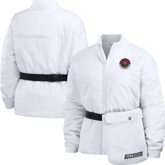 WEAR by Erin Andrews Womens WEAR by Erin Andrews White Tampa Bay Buccaneers Packaway Full-Zip Puffer Jacket at Nordstrom, Size Xx-Large