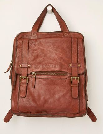 Fat Face FatFace Chestnut Brown Leather Rucksack
