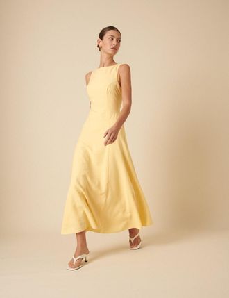 Nobody's Child Butter Yellow Sleeveless Reign Midi Dress