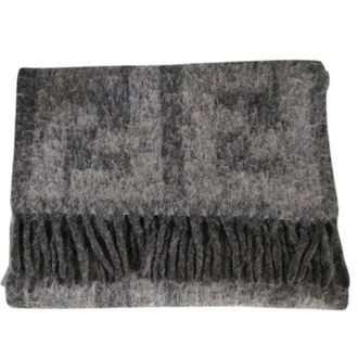 Fendi Pre-owned Stole - Dames - Pre-owned - Grijs - Maat: ONE Size Wol