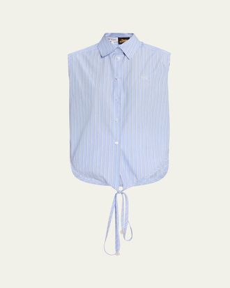 Loewe x Paulas Ibiza Striped Cotton-Blend Sleeveless Top