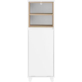 SoBuy SoBuy Mobiletto da bagno con cesto portabiancheria Mobiletto salvaspazio Cassettiera Bagno 35x30x105cm Bianco BZR146-W