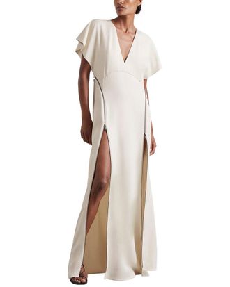 Reiss Leena Flute Sleeve Zip Wool-Blend Dress