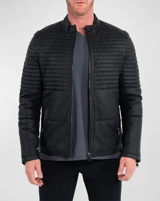Maceoo Men & apos;s Matte Leather Moto Jacket