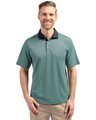 Cutter & Buck Virtue Pique Micro Stripe Mens Short Sleeve Polo