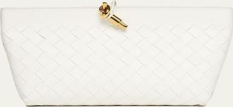 Bottega Veneta Andiamo Knot-Embellished Leather Clutch Bag