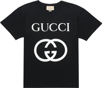 Gucci OFF-WHITE Cotton Oversize With Interlocking G Black 493117-X3Q35-1289