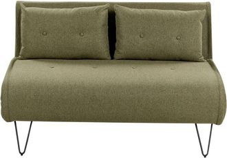 Beliani Sofa Bed 2 Seater VESTFOLD Fabric Olive Green