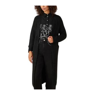 Object Object - Objmilu LS LO Lange Gebreide Cardigan - Dames - Truien - Zwart - Maat: L Poliester