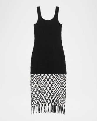 Rails Nastia Fitted Net Midi Dress
