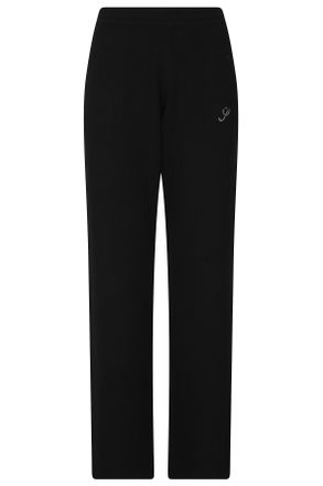 Sporty & Rich Wide-Leg Cashmere Blend Trousers With Embroidered Logo