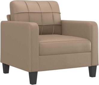 vidaXL Sillón cuero sintético color capuchino 60 cm Vidaxl