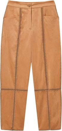 Twin-Set embroidery-detail trousers - Brown