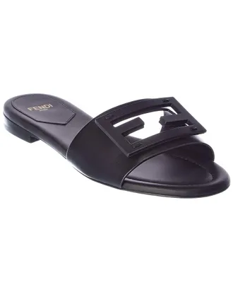 Fendi Fendi Ff Baguette Logo Leather Sandal