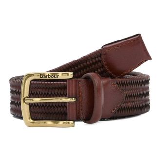 Barbour Stretch Leather Belt - unisex - Barbour - Belts - Brown - S - Accessories