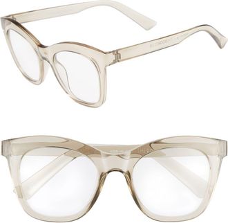 The Book Club Harlots Bed 51mm Blue Light Blocking Reading Glasses in Tan at Nordstrom, Size +1.50