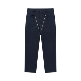Dries Van Noten Pantalone - Heren - Broeken - Blauw - Maat: L Leer
