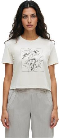 tentree Floral Crop T-Shirt in Undyed/meteorite Black at Nordstrom, Size X-Large