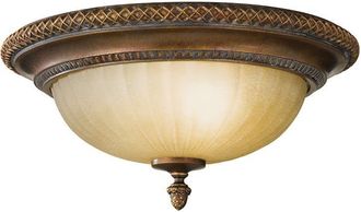 Elstead Lighting Plaf&oacute;n de techo estilo cl&aacute;sico marr&oacute;n con pantalla redonda