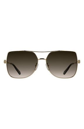 Kendra Scott Davie 60mm Gradient Aviator Sunglasses in Brown/Yellow Gold at Nordstrom