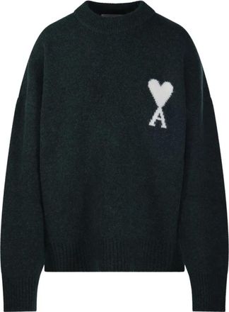 Ami ADC Ronde Hals Trui Alpaca - Dames - Ronde hals truien - Groen - S - Wol - Truien & Vesten