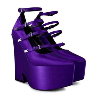Versace Purple Tempest Platform Heels Size 37.5