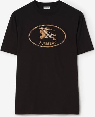 Burberry Check Knight Stamp Cotton T-shirt