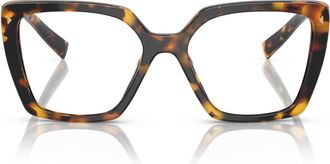 Prada 0pr 16zv Oversized Tortoiseshell Square Frame Eyeglasses