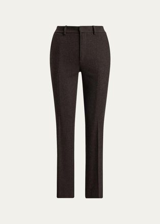 Ralph Lauren Collection Andrey Wool Herringbone Tapered-Leg Ankle Pants