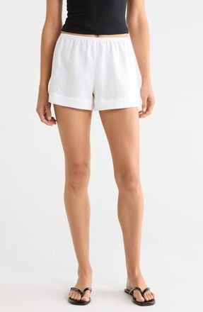Reformation Nora Linen Shorts in White at Nordstrom, Size X-Large