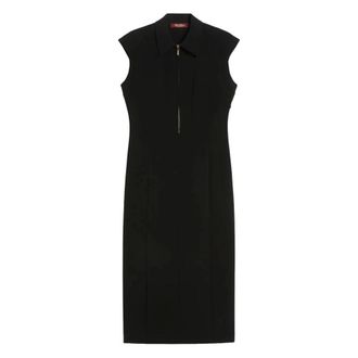 Max Mara Kleedjes, Dames, Zwart, XS, Polyester, Cady Midi Jurk