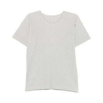 Issey Miyake Tops, Heren, Grijs, M, Nylon, Basics T-shirt