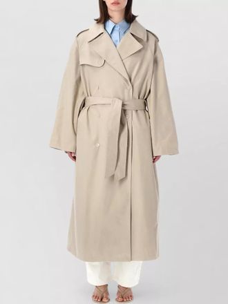 Frankie Shop riva cotton trench coat belted design