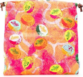 Loewe Pouch con coulisse Paulas Ibiza in tela con stampa e coulisse 2022 - Arancione