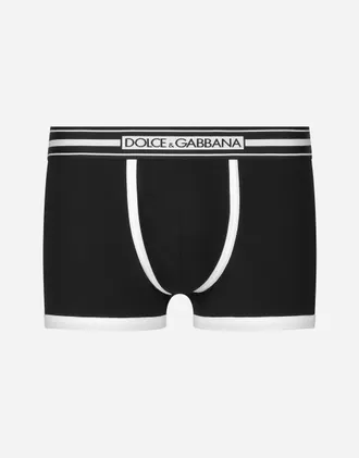 スーツ Dolce & Gabbana Dolce & Gabbana Underwear Black Two-way-stretch cotton jersey long-leg boxers in Black for