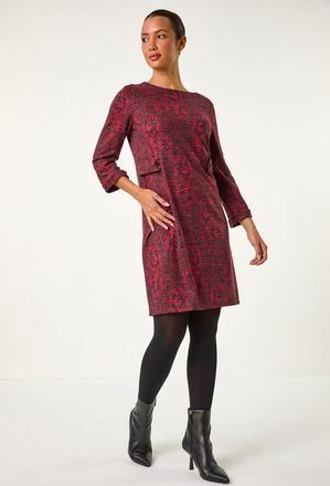 Roman Floral Tab Detail Shift Dress