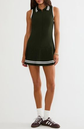 Beach Riot Bria Pleated Sleeveless Mini Dress in Shaded Spruce at Nordstrom, Size X-Small